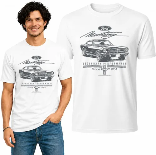Vista 17 de Wild Bobby Ford Mustang Shirt Legendary Performance Est 1964 Men's T-Shirt Gris jaspeado/Mustang