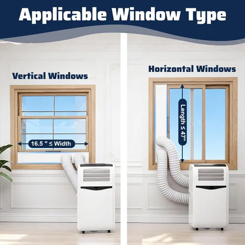 Vista 7 de Portable Air Conditioner Window Kit, AC Daul Hose Window Seal Plates Kit for Dual Hose Portable Air Conditioner with 5" Exhaust Hose, Window Vent