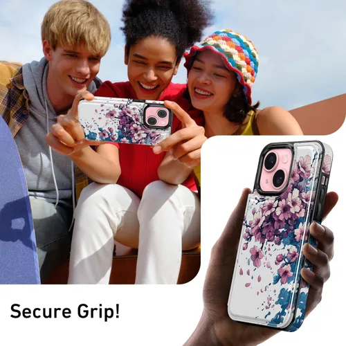 Vista 7 de FUNMIKO Funda tipo cartera para iPhone 15 con tarjetero + clip para efectivo, bloqueo RFID, protección contra caídas de grado militar y obras