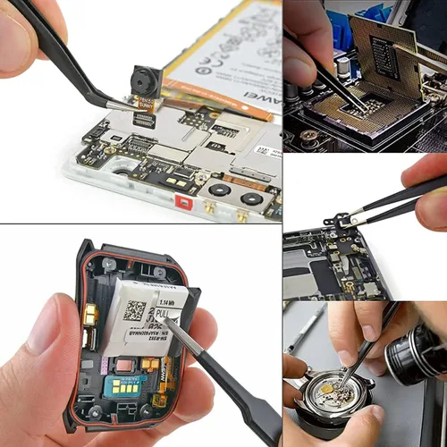 Vista 4 de Juego de 11 herramientas de moldes de resina de silicona, agujas para agitar, cuchara, herramientas de precisión, juego de pinzas electrónicas