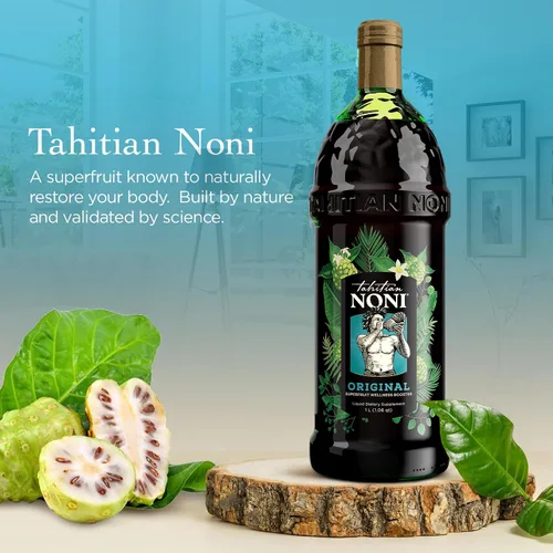 Vista 3 de TAHITIAN NONI Jugo de Morinda, original y auténtico, puré de frutas Noni de Tahití con arándano natural y uva (resveratrol), bebida de bienestar