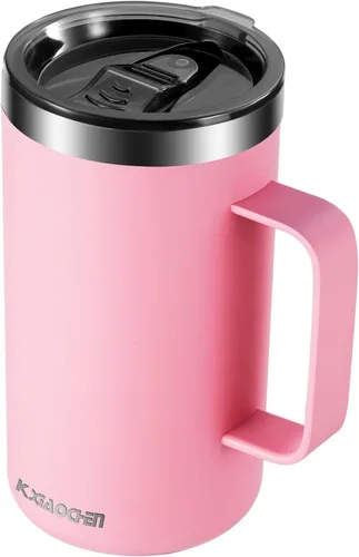 Vista 18 de KXIAOCHEN - Taza de café aislada de 20 onzas con tapa, taza de café de acero inoxidable, vaso de café de doble pared con aislamiento al vacío