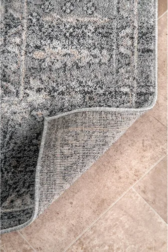 Vista 3 de nuLOOM Bessie - Alfombra tribal de 4 x 6 pies para sala de estar, dormitorio, comedor, cocina, gris/marfil