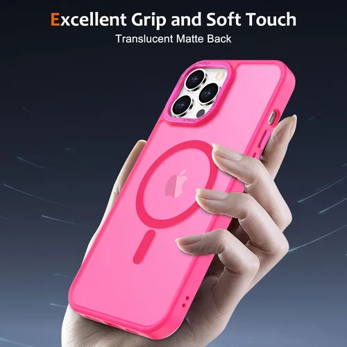Vista 386 de Anuck - Funda magnética para iPhone 11 compatible con MagSafe, carcasa trasera mate translúcida dura, borde de TPU, delgada, resistente a impactos