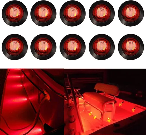 Vista 9 de 10 Uds. ámbar 12V impermeable barco marino cubierta interior cortesía cabina decoración luces de navegación para yate, barco, proa, popa, pesca