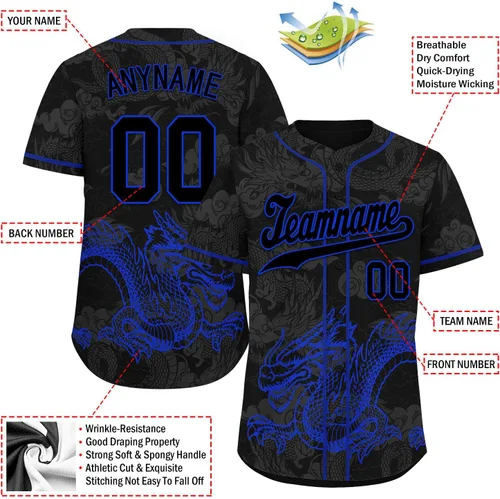 Vista 4 de Camiseta de béisbol de dragón personalizada para hombres y mujeres, camisa de Steetwear de estilo gótico, nombre del equipo y número personalizado