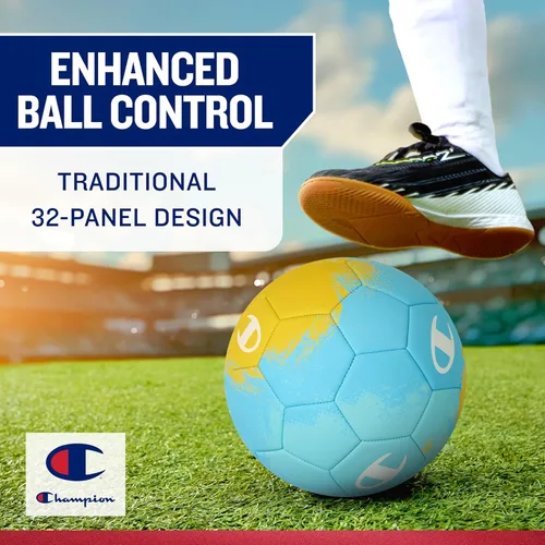 Vista 3 de Pelota de fútbol Champion para jóvenes y adultos – Acabado mate, diseño de 32 paneles, control mejorado, cubierta de PVC, tamaños 3, 4 y 5