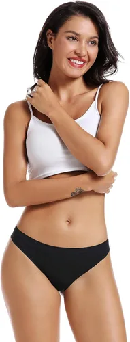 Vista 2 de VOENXE - Paquete de 5 - 10 tangas sin costuras para mujer ropa interior discreta