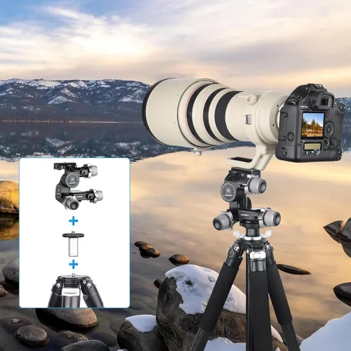 Vista 2 de INNOREL GR7 - Cabezal de trípode con engranaje de 3 vías para fotografía