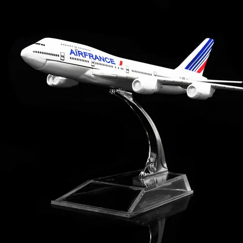 Vista 2 de 24-Hours Air France Plane B747 Aleación Metal Avión Modelos Die-cast 1:400