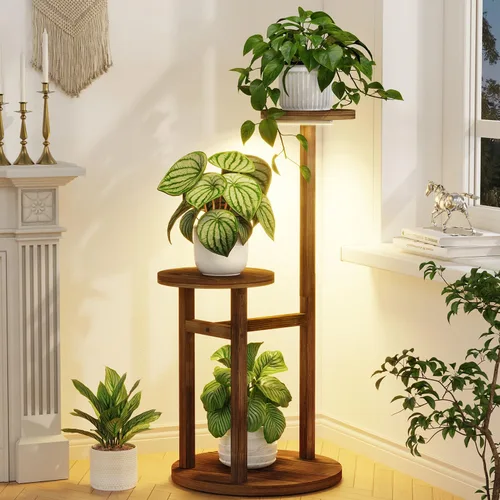 Vista 31 de LASZOLA Soporte Negro de Madera de 5 Niveles para Plantas de Interior para Macetas Más Grandes de Servicio Pesado, Estantes Verticales Resistentes