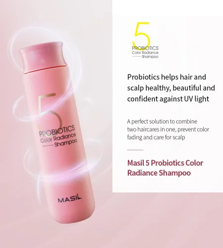 Vista 2 de Masil 3 Salon Care CMC Shampoo 5.1floz Viaje Dañado Cabello Pérdida de Cabello Debilitado Cuero Cabelludo Bouncy Cabello (Color Radiance)