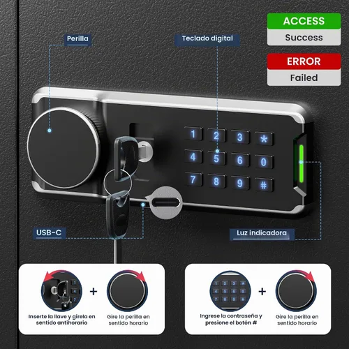 Vista 5 de KornerBatl Caja de bloqueo resistente de 65 llaves de montaje en pared para llaves con código Gabinete electrónico para llaves con etiquetas