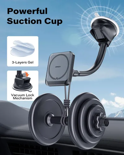 Vista 3 de APPS2Car Soporte magnético para teléfono de coche, compatible con MagSafe, soporte magnético para teléfono para iPhone 17, 16, 15, 14, 13, serie