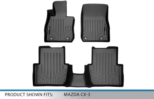 Vista 5 de MAXLINER Juego de alfombrillas de piso de ajuste personalizado de 2 filas para Mazda CX3 2016-2021