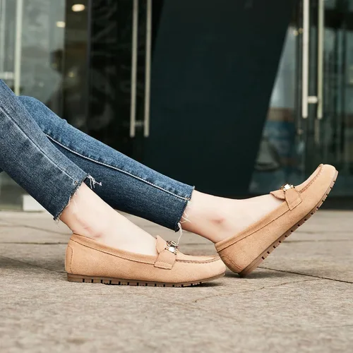 Vista 5 de Mocasines cómodos y ligeros para mujer, zapatos planos de meter sin cordones, estilo informal para el trabajo