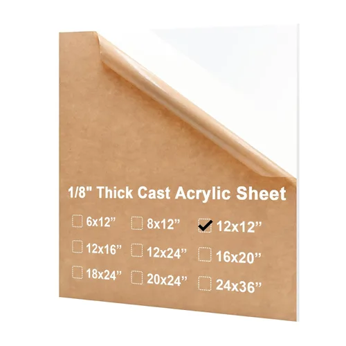 Vista 75 de KINLINK Láminas de plexiglás 6x12 de 1/8 pulgada de espesor - Lámina de acrílico negro fundido de 3mm, lámina de plástico policarbonato