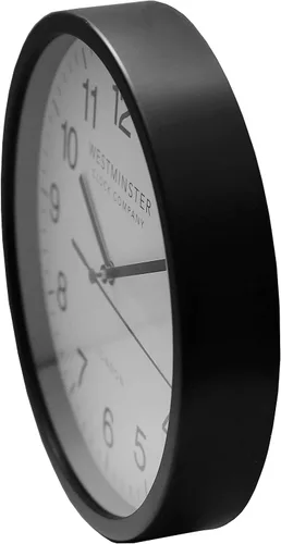 Vista 3 de Always Home Westminster Clock Company - Reloj de pared de cuarzo de 8 pulgadas (reloj estándar) sin tictac/funciona con pilas, para escuela