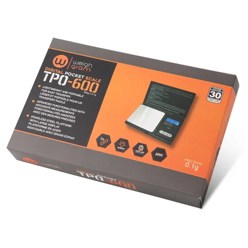 Vista 5 de Weigh Gram - Báscula de 600 g x 0,1 g, báscula de bolsillo, báscula digital para joyería, báscula de alimentos, báscula de cocina, báscula digital