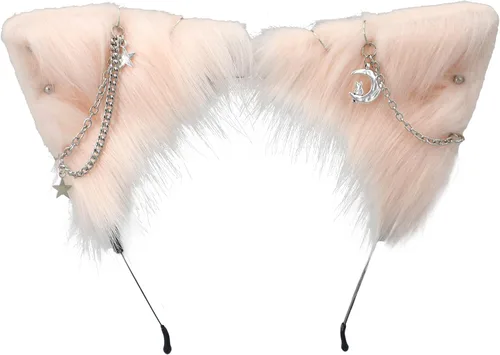 Vista 13 de VIGVAN Accesorios de orejas de gato para cosplay, punk, gótico, cruz, orejas de gato, pinzas para la cabeza