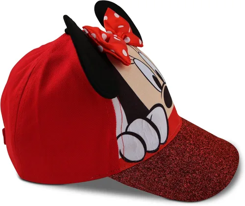 Vista 8 de Disney Gorra de béisbol con purpurina de Minnie Mouse para niña, sombrero de disfraz de Minnie Mouse con orejas 3D (2-7)
