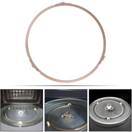 Vista 3 de Anillo giratorio de vidrio para microondas, compatible con la mayoría de microondas, rodillo de soporte resistente para uso en cocina, diámetro