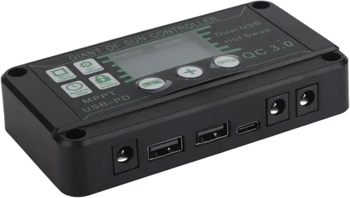 Vista 4 de Kit de controlador solar y panel solar MPPT de 30 A, cargador de panel solar de 12 V, 24 V, 50 W, cargador de batería para caravana, remolque