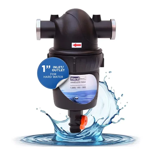 Vista 6 de Hardless NG4L Filtro de agua para toda la casa – Dispositivo de ablandamiento sin sal – Reduce la cal, los sedimentos y más – Compacto, fácil