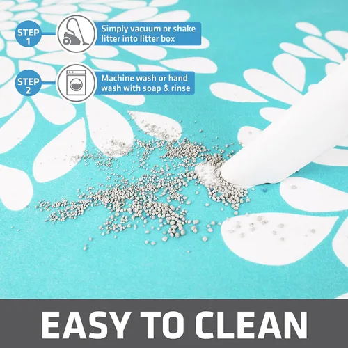 Vista 6 de Drymate Tapete original para arena para gatos, contiene desorden de la caja, protege los suelos, a prueba de orina, lavable a máquina, suave