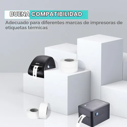 Vista 3 de iDPRT Etiquetas térmicas de dirección postal: 1.18 x 3.54 pulgadas, 2 rollos de 300 unidades, código de barras compatible con iDPRT, Rollo, DYMO