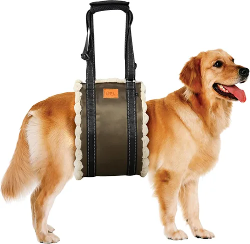 Vista 15 de Arnés de elevación ajustable para perros, cabestrillo para perros grandes, soporte de elevación y arnés de rehabilitación para patas traseras Negro