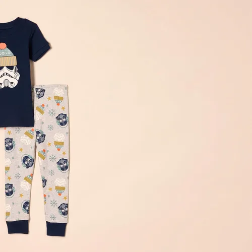 Vista 2 de Amazon Essentials Disney Marvel Star Wars - Pijama unisex de algodón ajustado para niños