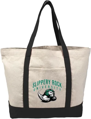 Vista 179 de Campus Lab Bolsa de lona con logotipo primario colegiado con bolsillo externo, bolsa de hombro reutilizable para ir de compras, playa Águilas A&m