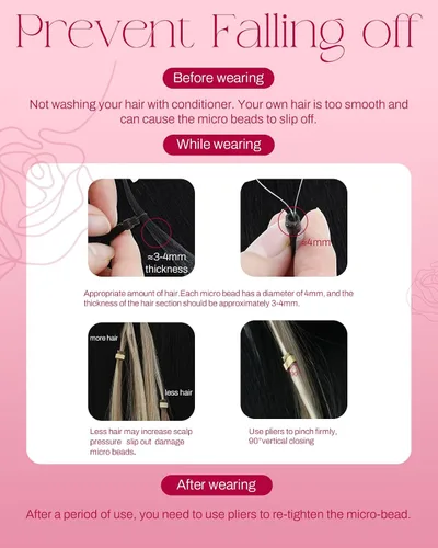 Vista 7 de Moresoo Micro Link - Extensiones de cabello humano de color rubio oscuro y rubio ceniza, extensiones de cabello humano real para boda, 2.01 oz