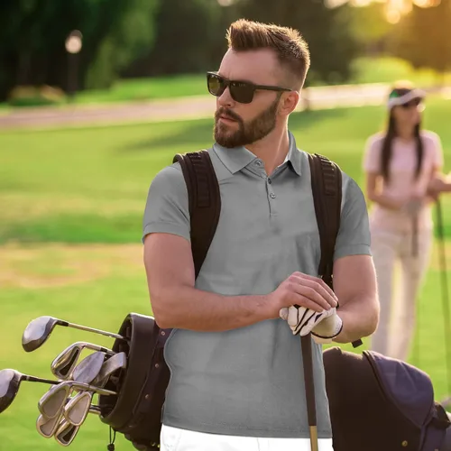 Vista 5 de Mio Marino - Polo de golf para hombre, ajuste seco, tela transpirable ultrafina