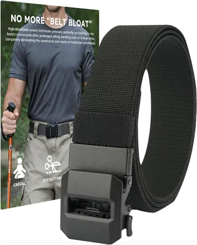 Vista 8 de EDC Nylon Trinquete Cinturón Deportivo Hombre Cinturón Ajustable De Liberación Rápida Tejido Cinturón De Cintura Hebilla Automática Micro Elástico