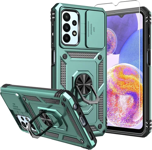 Vista 10 de Funda protectora para Galaxy A23 5G, con protectores de pantalla y funda para cámara, grado militar, 16 pies. Funda a prueba de caídas con función