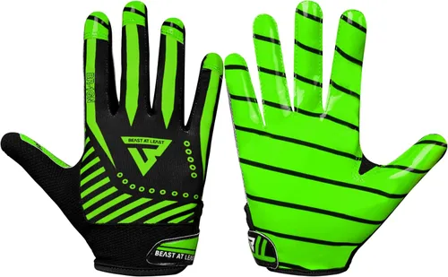 Vista 8 de Guantes de fútbol juvenil, guantes de fútbol transpirables para niños y adultos, guantes de receptor ancho para jóvenes, guantes ideales para un