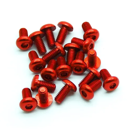 Vista 3 de 20pcs M3x6mm Tornillos de cabeza de botón 6063 Aluminio Hex Socket (Anodized Color Opciones) (Verde)