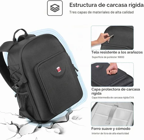 Vista 7 de Smatree Mochila profesional para DJI Air 3 Negro - Para DJI Air 3