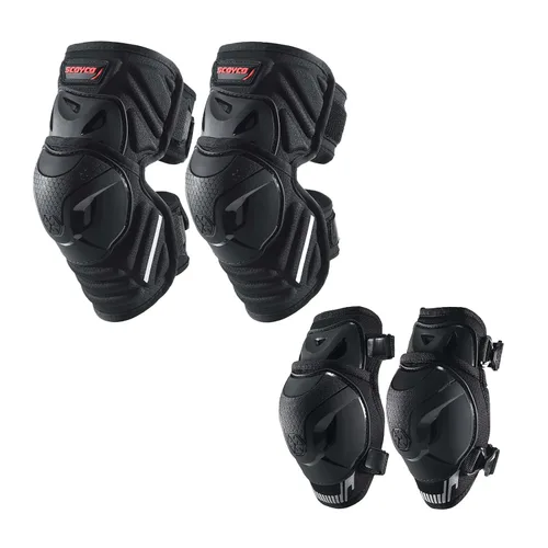 Vista 9 de Scoyco Rodilleras y espinillas para motocicleta para adultos - CE Nivel 1 Rodilleras ajustables de motocross con TPU, protección y flexión dinámica