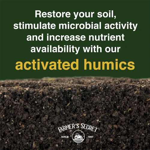 Vista 3 de Farmer's Secret Soil Revitalizer (8 onzas) - Refuerzo de suciedad beneficioso orgánico (listado OMRI) - Ácido húmico activado - Enmienda de suelo