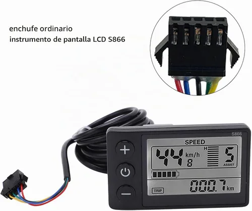 Vista 4 de Goshyda S866 - Computadora para bicicleta, medidor LCD con pantalla eléctrica, panel de control de scooter eléctrico de 24 V, 36 V, 48 V