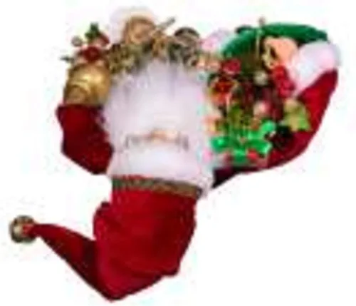 Vista 6 de Kurt Adler Kringle Klaus Santa elegante de 17 pulgadas con personal y bolsa de regalos