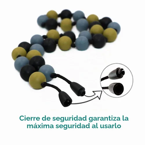 Vista 5 de Choneer Collares masticables de silicona para niños autistas, 2 piezas de ayuda sensorial para masticar, multicolor