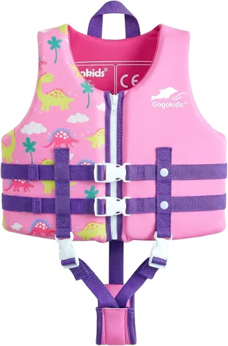 Vista 9 de Gogokids Chaleco de natación para niños de 2-3-4-5-6-7-8-9 años, flotadores de piscina para niños de 30-50-70 libras, flotabilidad para niños