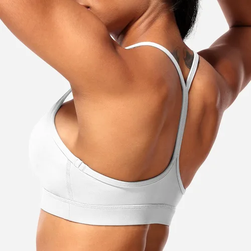 Vista 4 de YEOREO Naomi - Brasier deportivo sin espalda para mujer, brasier de yoga con tirantes delgados, acolchado de bajo impacto, para entrenamiento