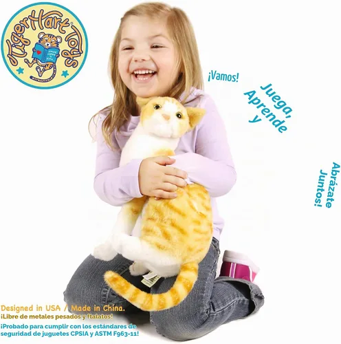 Vista 3 de TigerHart Tobias, el gato atigrado naranja, peluche de 12 pulgadas
