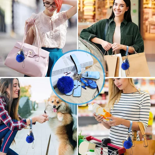 Vista 7 de AMIR Juego de llaveros de seguridad para mujeres y niños, 10 accesorios de llavero de seguridad, juego de llaveros de defensa personal para niñas
