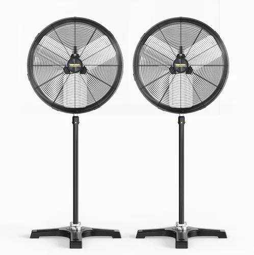 Vista 8 de ROVSUN Ventilador de pedestal industrial de 20 pulgadas, ventilador de pie de alta velocidad de 5000 CFM y resistente, ventilador de metal